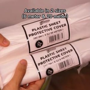 GLEAN - Plastic Sheet Cover Protective Film Cover PE Plastic Sheet Roll Masking Film Tear Resistant Waterproof Multipurpose / Use For Painting  Furniture Floor Vehicle Covering Dust Protection / Plastik Pelindung Habuk Helaian Plastik 塑料遮盖防尘膜