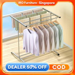 IRO Multi-Functional Towel Rack Bathroom Towel Rack Iron Floor Vertical Balcony Clothes Rack Rag Rack