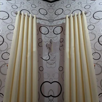 Gorden Polos embos Panjang 4 meter Hordeng jendela dan pintu kamar model semokring 5 Gelombang