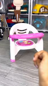 เก้าอี้นั่งทานข้าวเด็กเบาโฆษณา, พร้อมถาดอาหาร ลายการ์ตูนน่ารักคละลาย