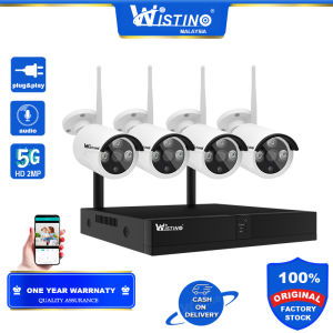 【Selangor stocks】 Wistino CCTV Camera Full Set 4CH Audio FHD 3MP/6MP Outdoor Wifi NVR Kits Onvif 1080P IP camera Colorful Night Vision Surveillance CCTV Security System Motion Detection Wireless Monitors CCTV Camera For House