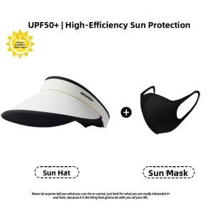 XINGGONGGUAN | New 2025 Womens Sun Hat UV Protection Empty Top Ice Silk Large Brim Hat Face Covering Summer Casual Style Travel Cap