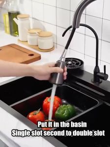 【Free Drain&Basket】 Kitchen sink SUS304 stainless steel waterfall sink 3.0MM thickness household sink with pull-out faucet