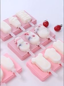 Cetakan Es Krim Silikon Bentuk Karakter Lucu Ice Cream Mold Stick Jelly Cokelat Popsicle