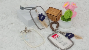 FMP Cute Korean INS Transparent Oval Card Holder – Keychain with Steve Charm