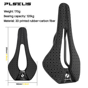 PLSELIS | Plselis Full Carbon Bicycle Saddle Lightweight 170g Shock Absorption Ergonomic Design Bike Seat Cushion for Comfortable Riding