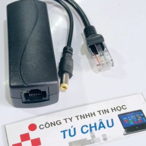 Cáp chuyển nguồn POE (Input DC: 48V - 55V OutPut: 12V - 2A (Cáp mạng Lan 10 / 100 Mbs)