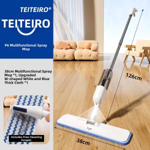 TEITEIRO | One-Step Clean Mop Flat Spray Dry And Wet Use Home New Mop