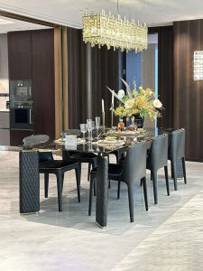 DUOBAOFUXING | Design Italian Minimalist Modern Dining Chair Black