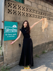 ChenMiFan White Knitted Short Sleeve T-Shirt Half High Collar Slim Fit Irregular Hem Fly Sleeve Summer Fashionable Womens Top