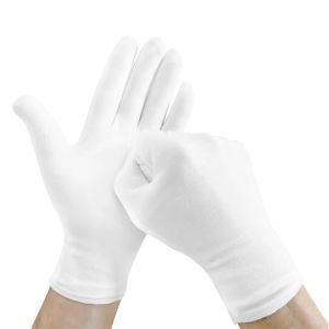 6Pairs White Cotton Work Gloves for Dry Hands Ceremonial Handling Film Jewelry Silver Inspection Gloves Household Cleaning Tool