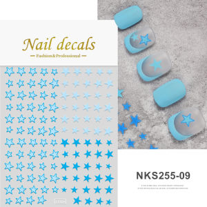 1pcs 5D Embossed Grid Star Nail Stickers Y2K Polka Dot Stripe Pentagram Nail Decals Self-Adhesive Korean Style Manicure Sliders
