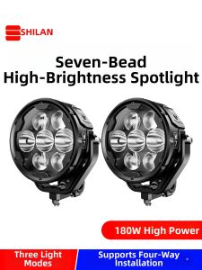 SHILAN | Seven-LED Ultra-Bright Motorcycle Auxiliary Light 180W