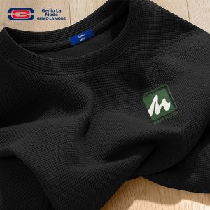 Genio Lamode | Relaxing Casual Waffle T-shirt Green