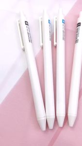 DBI Pena Cetekan Polos Putih Pena Gel 0.5mm Pulpen Warna Tinta Hitam Biru Alat Tulis Sekolah Kantor Pen Warna Putih Bolpoint Polos
