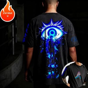 เสื้อยืดอนิเมะจูจุสึไคเซ็น โกโจ ซาโตรุ สไตล์ฮาราจูกุ วินเทจ สำหรับผู้ชายและผู้หญิง ใส่สบายๆ แขนสั้น ทรงโอเวอร์ไซส์ สตรีทแวร์ ยุค Y2K