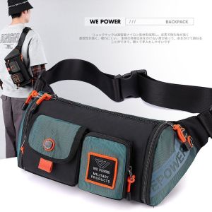New Mens Casual Fashion Waterproof Chest Bag Large Capacity Commuter Single Shoulder Bag Crossbody Bag Trending Nylon Backpack