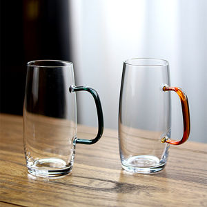 Heat Resistant Glass Tea Cup Creative Single Home Use Teapot with Handle Flower Tea Cup Water Cup Mens Tea Brewing Cup