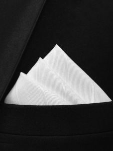 White Pocket Square Mens Shirt Business Formal Handkerchief Suit Chest Towel Pure Color Stripe Small Square Silk Scarf