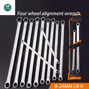 Four wheel alignment wrench double headed plum blossom aviation wrench extra long flat wrench camber angle adjustment tool wrench