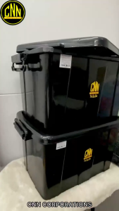 เซ็ท3ใบ เซ็ทกล่องล้อเลื่อน CNN พลาสติก 60L สี:ดำ