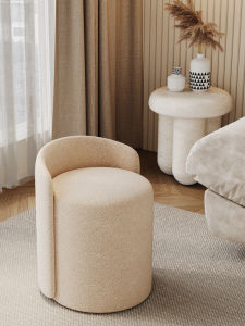 MU FENG ZHI NAN | Luxury Round Makeup Chair for Women