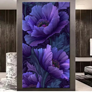 BILIBILI | 5D DIY Diamond Painting 2026 Full Diamond Mosaic Cross Stitch Kit Purple Poppy Flowers Diamond Embroidery Home Decor Craft Gift
