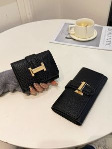 Litchi Pattern Soft Leather Long Wallet Womens Multi-Card Slot High Capacity Handheld Short Coin Purse Youth Fashion