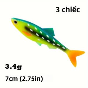 3 Mồi Câu Cá Mềm 7Cm Phụ Kiện Mồi Câu Cá Cho Cá Rô Đại Dương Sông Hồ Bãi Biển Bộ Dụng Cụ Câu Cá
