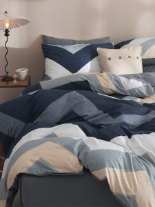 Kiss Dear | Simplicity Mens Dormitory 100% Cotton Bedding Set 4 Pieces