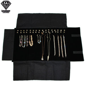 Portable Velvet Travel Jewelry Case Roll Bag Organizer for Necklace Chain Bracelet Jewellery Display Holder Travel Case Bag