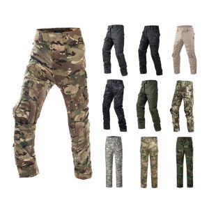 Tactical Camouflage Pants No Pads Hunting Training Combat Pants Ripstop Cargo Pant Mens Working Wear Clothing Hiking Trousers