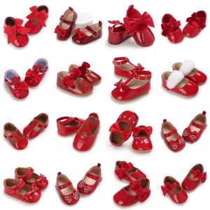 Baby girl cute bow decoration set wearing Mary Jane shoes childrens outdoor walking shoes