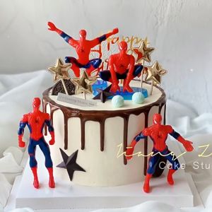 Topper Kek Q Spiderman & Avengers – Hiasan Kek Hari Jadi Budak Lelaki / Set Mini Figura Superhero Cake Topper 蜘蛛侠 蛋糕摆件