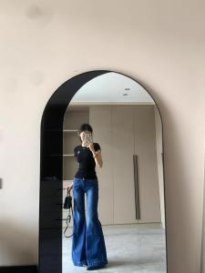 Quần Jeans Ống Rộng Cạp Cao Màu Xanh Cổ Điển Cho Nữ Quần Dài Dài Đến Sàn Ôm Dáng Mùa Thu Hàng Mới Về Quần Jeans Denim