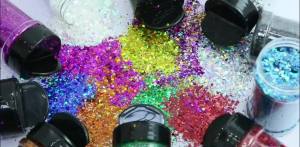 1Bottle Holographic Chunky Glitter 80g Craft Glitter Powder Mixed Chunky Fine Iridescent Nail Sequins for Nail Festival Decor