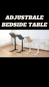 Upgraded Adjustable Height Bedside Table Lifting Desk/Movable Sofa Side Coffee Table with Wheels/RainbowCulture