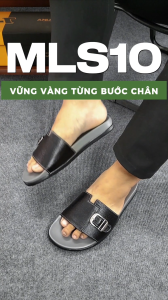 Dép quai ngang nam da bò MLS10 | Anh Tho Leather