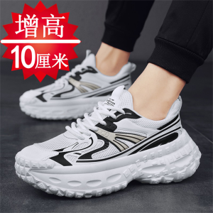 Mens Sport Shoes 10cm Thick Bottom Dad Shoes Invisible Heightening 6cm 8cm Autumn Versatile Casual Sports Shoes Mens Footwear