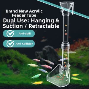 Acrylic Fish Feeder Tube Small Size Fish Food Dispenser Indoor Aquarium Pet Supplies Manual Fish Feeding Device