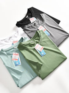 เสื้อยืดคอกลมแขนสั้นผ้าโมดอลคอตตอนสำหรับผู้ชาย ทรงหลวม สไตล์ลำลอง ระบายอากาศได้ดี ใส่สบาย ฤดูร้อน 2024