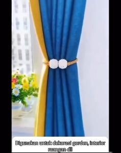 Tali Pengikat Gorden Estetik Tali Gorden Tirai Model Mutiara Klip Dekorasi Jendela  [ isi 1 pcs]