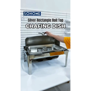 Roll Top Chafing Dish Rectangular Stainless Steel Buffet Warmer Chafer Food Warmer Catering