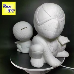 Rex TT 【ซื้อ 10 แถม 1】สไปเดอร์แมน ภาพวาดสีหรือรูปแบบปูนปลาสเตอร์ภาพวาดตุ๊กตากราฟฟิตี ภาพวาดทำด้วยมือ DIY สำหรับเด็ก กระปุกออมสินตุ๊กตาไวนิล
