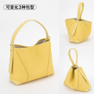 Venof Womens Top Layer Cowhide Leather Bucket Bag Casual Crossbody Shoulder Bag Stylish British Style Handbag Soft Magnetic Buckle