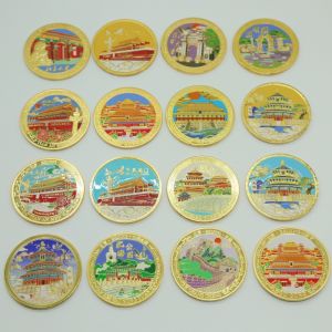 Beijing Metal Tiananmen Square Great Wall Memorial Coin Tourist Creative Souvenir Cultural Creative Small Gift Refrigerator Magnet