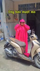 Áo Mưa Dây Kéo Trước.Áo Mưa Măng Tô Vải DùTổ Ong da cá siêu nhẹ Chống Thấm Nước tốt rộng dãi thời trang