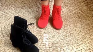 LESSY - Sepatu Dansa Latin/ Line Dance Hak 5 CM Semi Boots