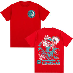 Bandai | Anime Jojo Bizarre Adventure T-shirt STEEL BALL RUN Diego Brando Manga Graphic T-shirts Men Women Cotton Casual Tshirt