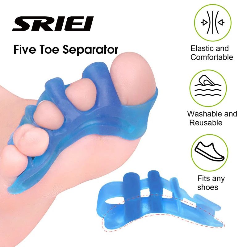 SRIEI 2Pcs Gel Toe Separator Hallux Valgus Toe Spacers Straightener Bunion Corrector for Men Women